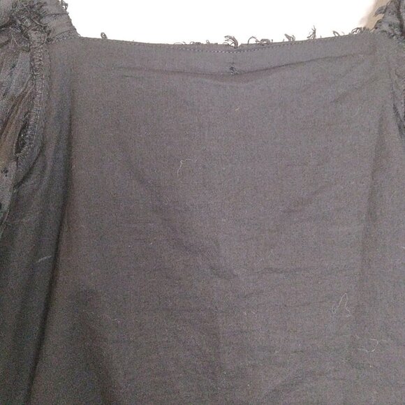 ZARA GIRL'S BLACK RUCHED TOP WITH FRINGES | SIZE 9 - Picture 6 of 9